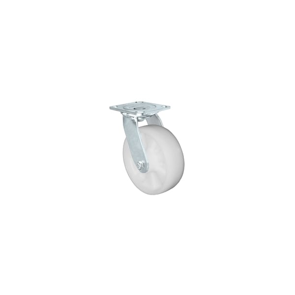 MEDIUM DUTY 4"X 2" WHITE NYLON WHEEL, SWIVEL CASTER 800lbs Capacity